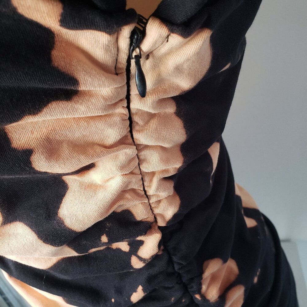 Hand painted black tie dye MNG top custom DIY ooak - Picture 10 of 16
